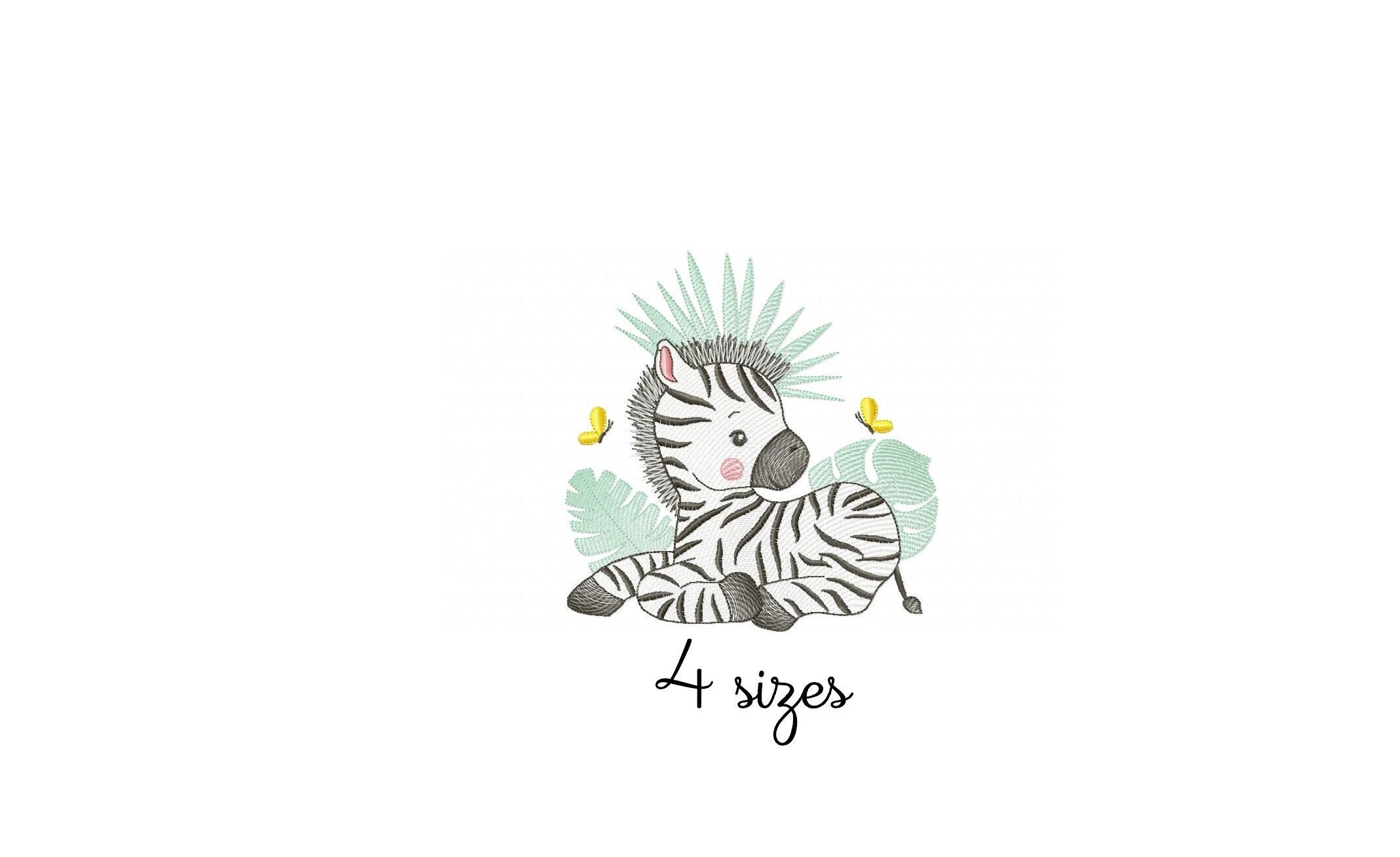 Zebra Plants embroidery design, Animals embroidery design machine, zo…
