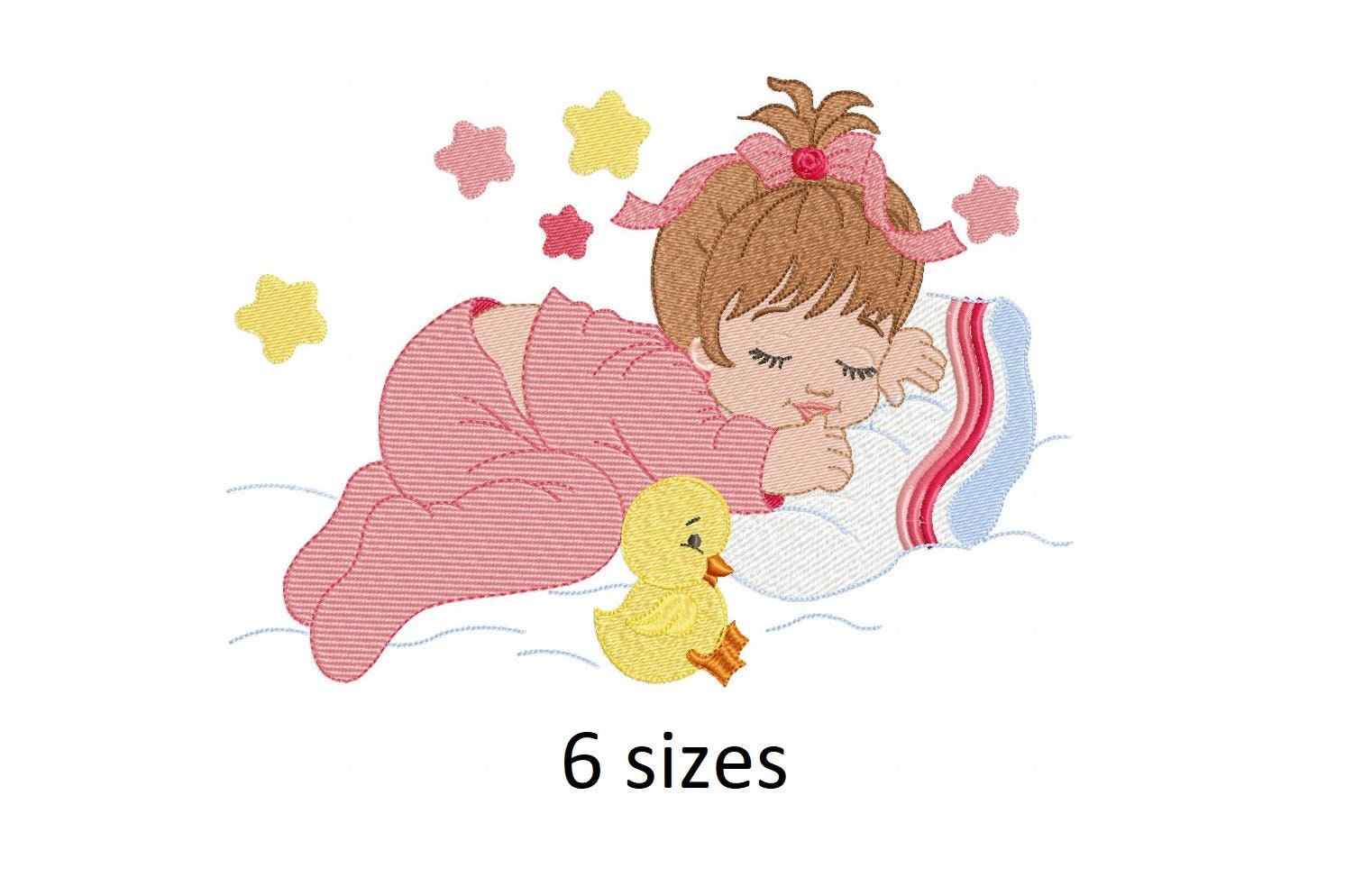 Baby Girl and Duck Embroidery Designs Girl Embroidery Design Etsy