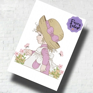 Sweet Girl embroidery design, baby embroidery design machine, girly embroidery pattern, file instant download, Doll embroidery design