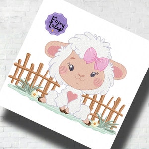 Broderidesign för tackgårdsgård, broderimaskin för djur, broderimönster för gård, broderifil för baby, djurdesign