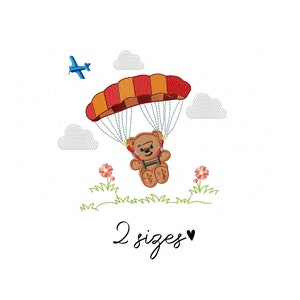 Bear Parachute embroidery design machine embroidery pattern teddy Bear design cute bear embroidery baby boy embroidery baby design