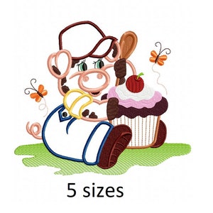 Cute Pig embroidery designs Pig embroidery design machine embroidery pattern file instant download kitchen embroidery