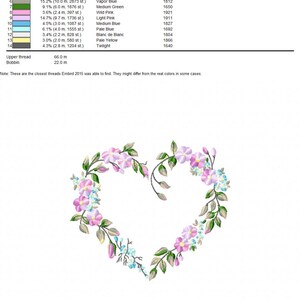 Cute Heart Embroidery Design - Flower Machine Embroidery File - PES JEF HUS - 4x4 5x7 hoop - Instant Download - Decor Embroidery Pattern image 5