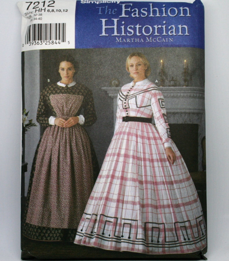 UNCUT Simplicity 7212 The Fashion Historian by Martha McCain Size 14-20 Victorian Dress and Accessories