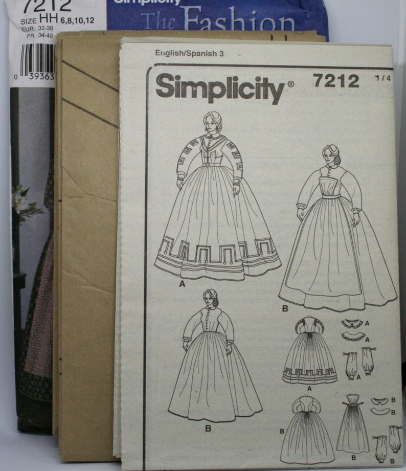 UNCUT Simplicity 7212 The Fashion Historian by Martha McCain Size 14-20 Victorian Dress and Accessories