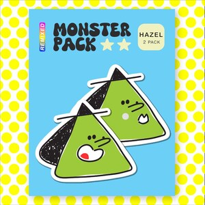 Lot de 2 autocollants amitié partageable, émotions de sorcière (joie et amour) - Monster Pack « HAZEL »