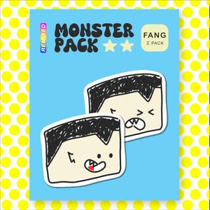Lot de 2 stickers amitié partageable, émotions vampires (dégoût et joie) - Monster Pack « FANG »