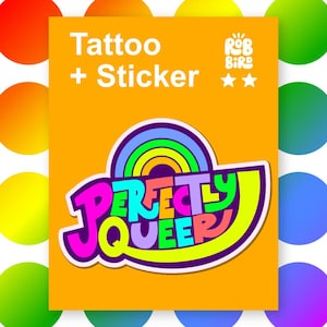Lot de 2 autocollants scintillants et tatouage Perfectly Pride
