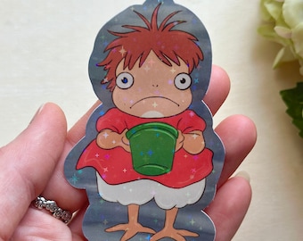 Cute Sad Ponyo Sticker |  Ponyo Sticker | Vinyl Sticker | Waterproof Sticker | Studio Ghibli
