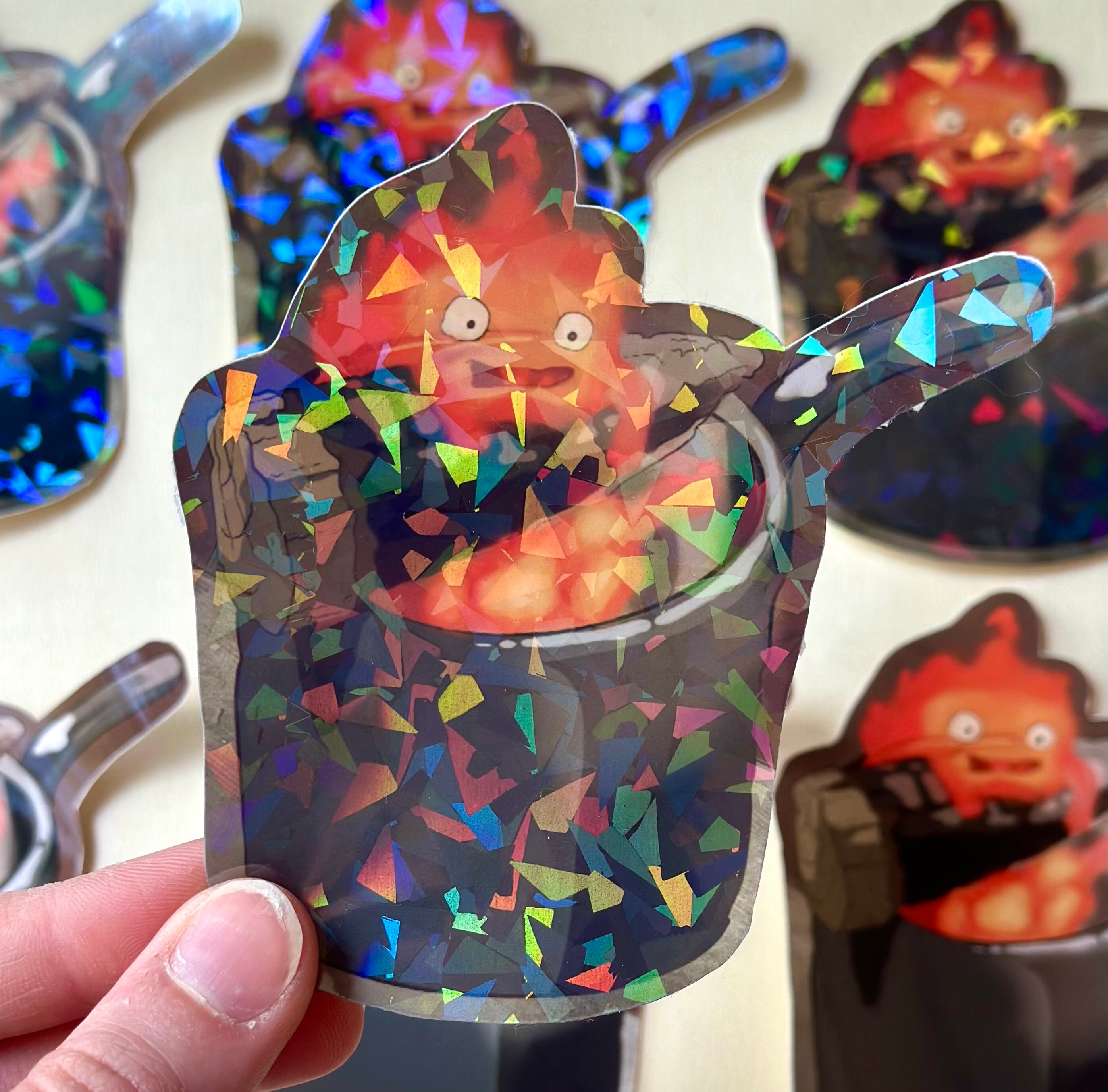 Calcifer Sticker | Studio Ghibli Sticker | Calcifer in Pot | Vinyl ...
