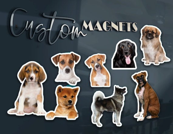 Custom Fridge Magnet, Custom magnet print, Dog and Cat magnet, Custom pet photo, Custom shape magnets,Birthday party favors, Die-cut magnet