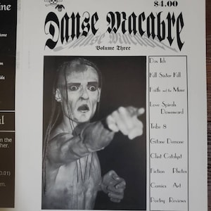 Vintage Goth Zine cover &quot;Danse Macabre&quot; 1995. Suitable for framing. Lists Das Ich, Clint Catalyst, Faith and the Muse and others SHIPS FREE