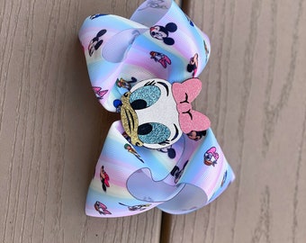 Disney characters inpired bow, Daisy Duck hair Bow, Minnie Mousse and Daisy bow, Minnie Bow