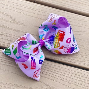 Back to school bow, school hair bow, large back to school bow