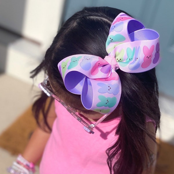 Easter hair bow, Easter peeps hair bow, Easter gift for girls