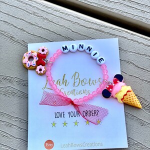 Disney bracelets for kids, Disney custom bracelets, Minnie bracelets, mickey bracelets, Minnie custom bracelet for kids