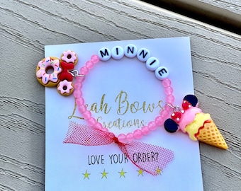 Disney bracelets for kids, Disney custom bracelets, Minnie bracelets, mickey bracelets, Minnie custom bracelet for kids
