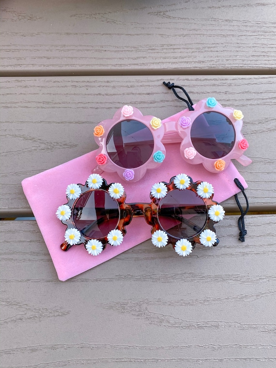 Retro Flower Sunglasses for Toddler Girls: UV400 Lenses - Etsy display picture 1