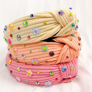 Embellished Girls Headband: Rhinestone Flower Summer Headband