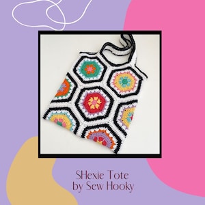SHexie Tote Bag - PDF Digital Download Crochet Pattern - Market Bag, Shopper