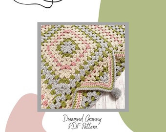 Diamond Granny Blanket - PDF Digital Dowload Pattern