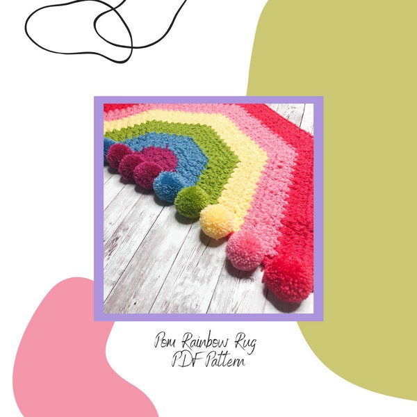 PDF DIGITAL DOWNLOAD: Sew Hooky Pom Rainbow Rug