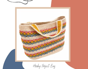 Hooky Project Bag PDF Digital Download Crochet Pattern - Tote Bag, Shopper