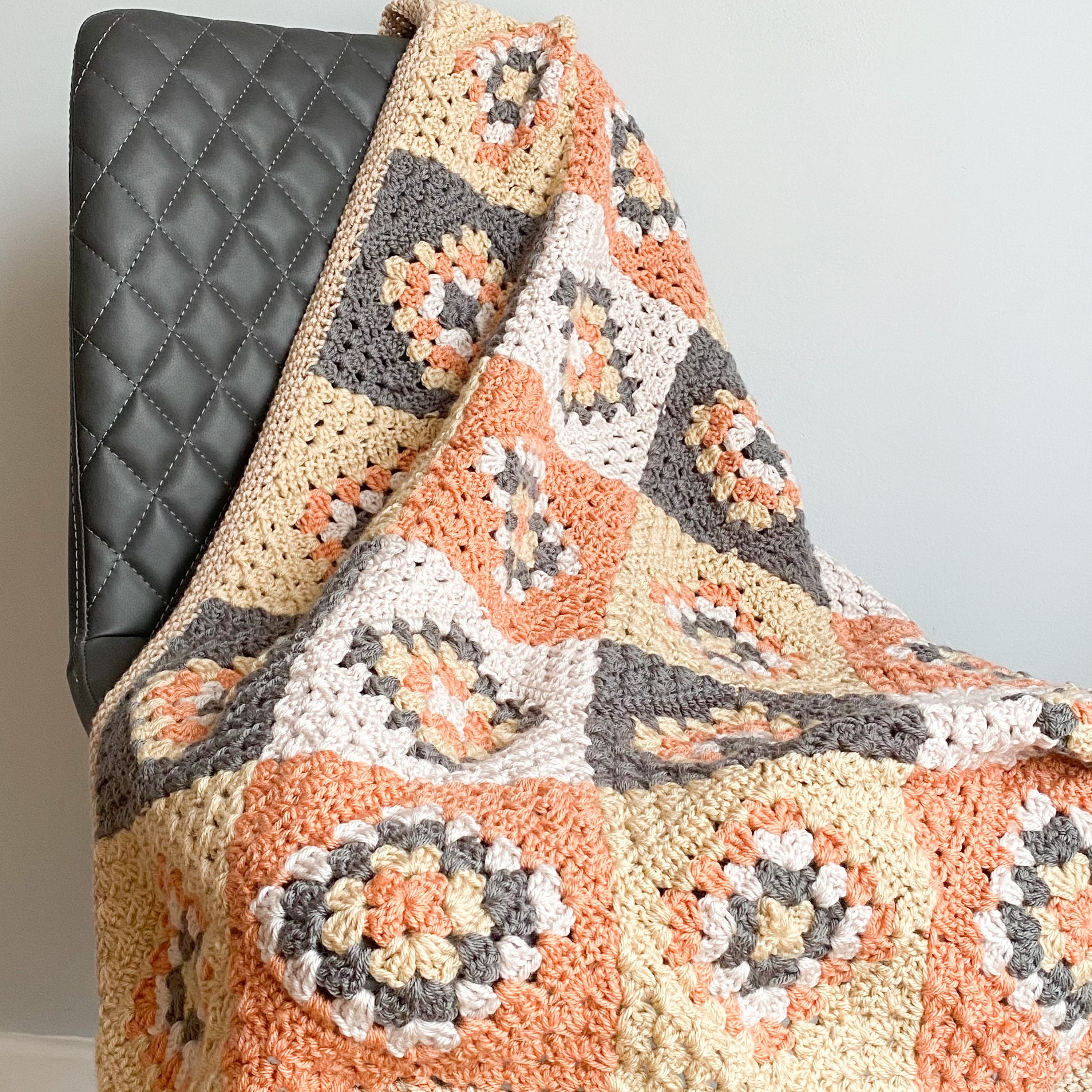 PDF Digital Download Pattern - Crochet Quilted Granny Blanket Pattern