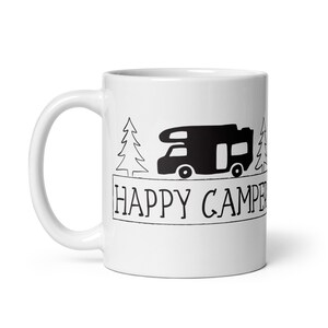 Happy Camper White glossy mug
