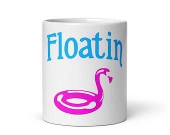 Floatin flamingo Tazza bianca lucida