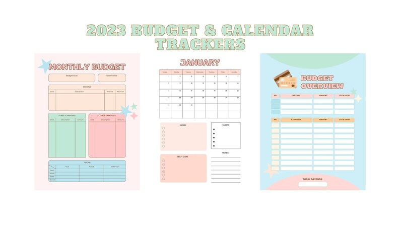 Printable Calendar With Monthly Budget Template - Etsy