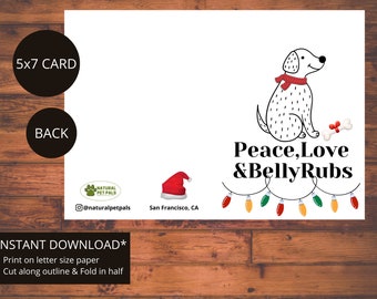 Dog Card,Holiday 2022,Printable Christmas Card, Happy Holidays Card Printable, Instant Download, Digital,Pet Card