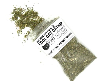 Hierba gatera orgánica para gatos – Hierba gatera potente de 28 g – Golosina premium de corte grueso para gatos – Hierba gatera natural artesanal – Natural Pet Pals