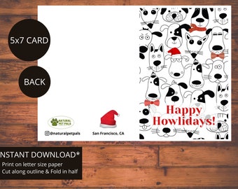 Dog Card,Holiday 2022,Printable Christmas Card, Happy Holidays Card Printable, Instant Download, Digital,Pet Card