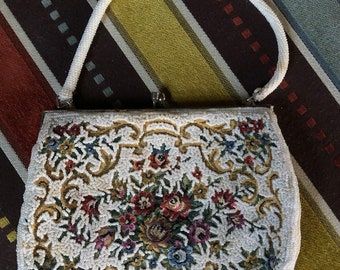 Vintage Wandteppich und Kunstperlen Perlen Geldbörse/Handtasche/Antik/Geldbörsen/Handtaschen