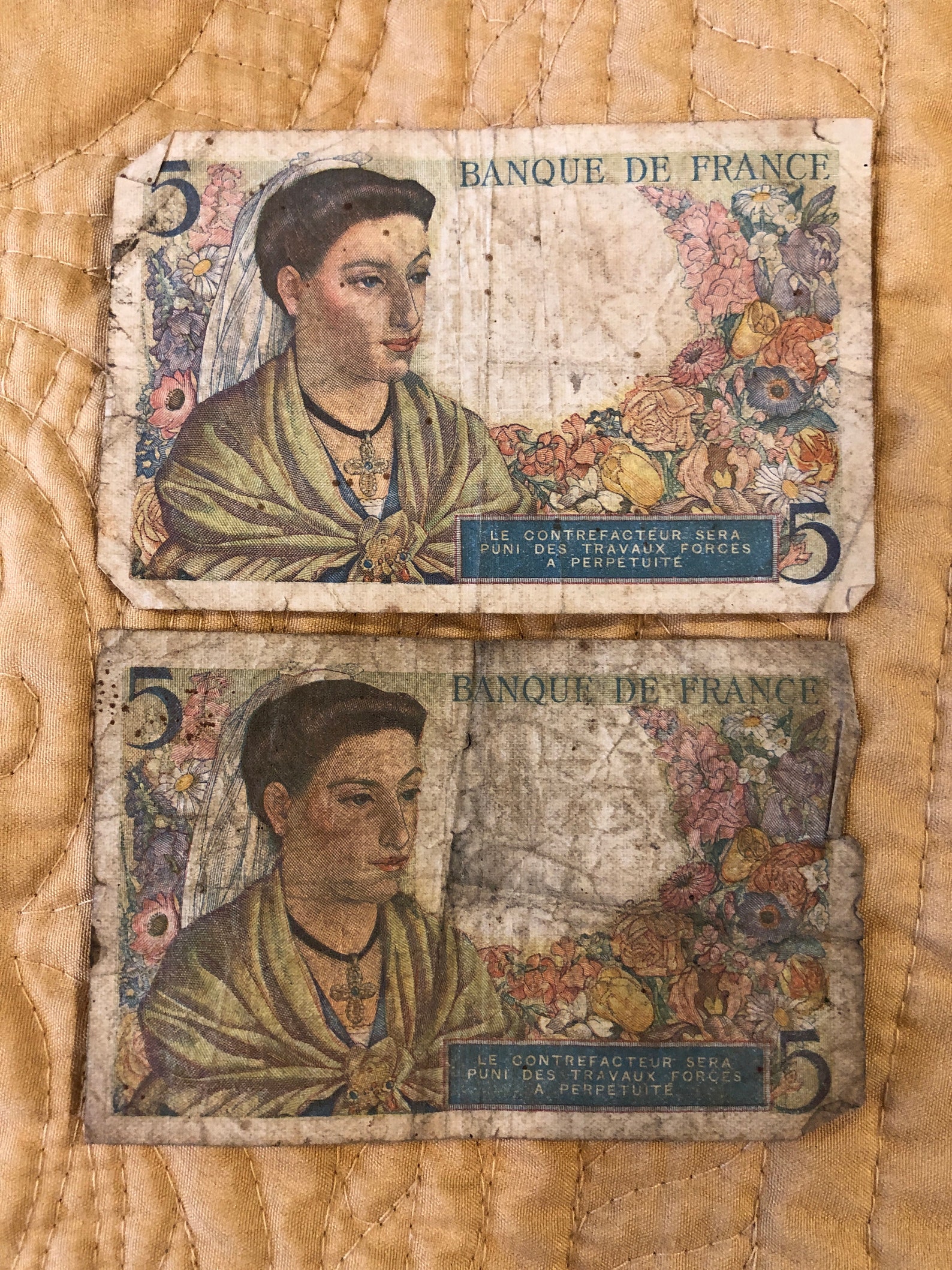 Seven 1940s French Paper Money/Currency Etsy