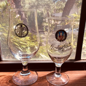 Two Stemmed Beer Glasses