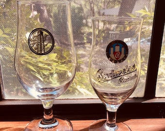 Two Stemmed Beer Glasses