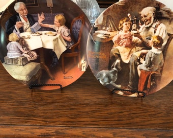 Zwei Norman Rockwell Sammlerteller/Gourmet/Spielzeugmacher