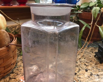 Antikes mundgeblasenes Glas-Bonbonnglas / Drogerieglas