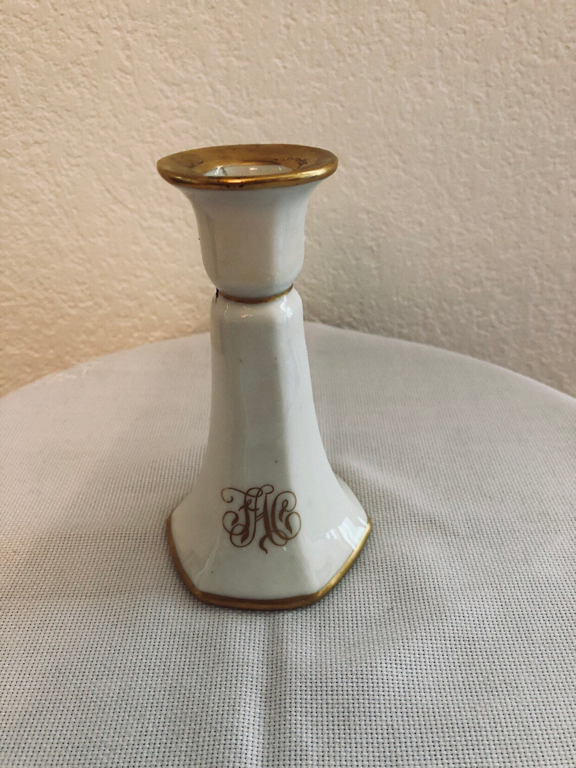 Vintage Limoges France Porcelain Candlestick Holder Etsy