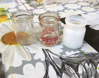 Three Vintage Restaurant Creamer Bottles