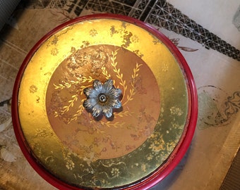 Jahrgang Avon rot Glassbake Dusting Pulver Box