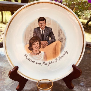 JFK Presidential Plate and Jigger/Shot Glass