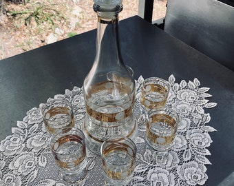 Gold Vergoldetes Dekanter Set