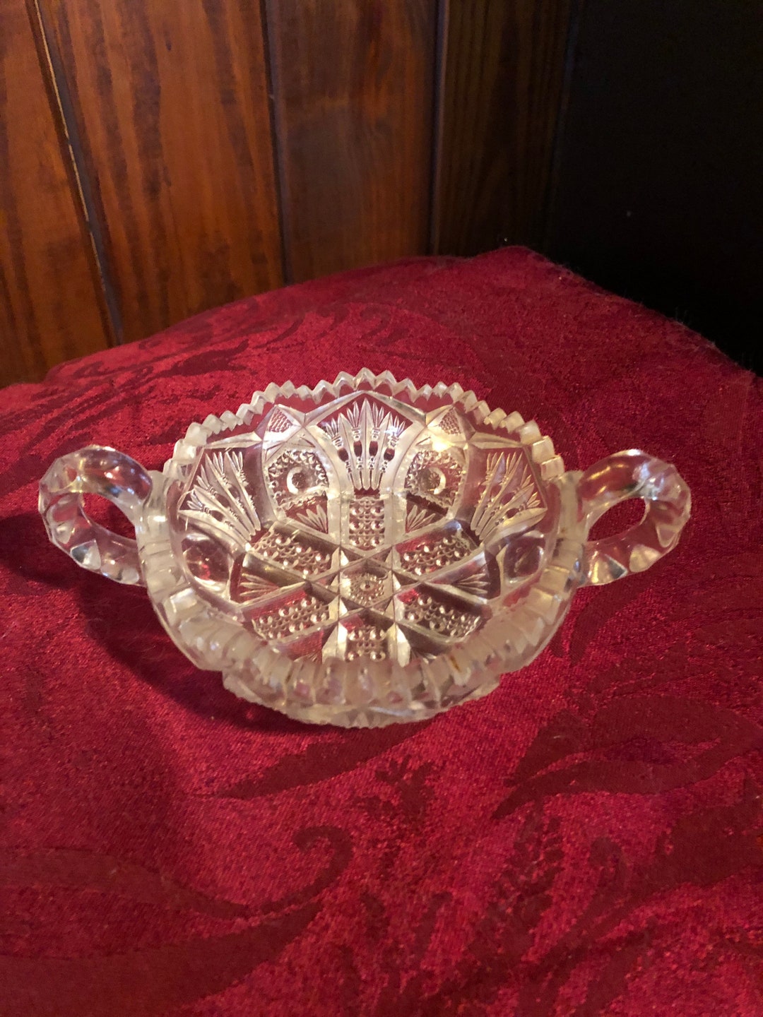Antique ABP Cut Glass Candy Dish Etsy
