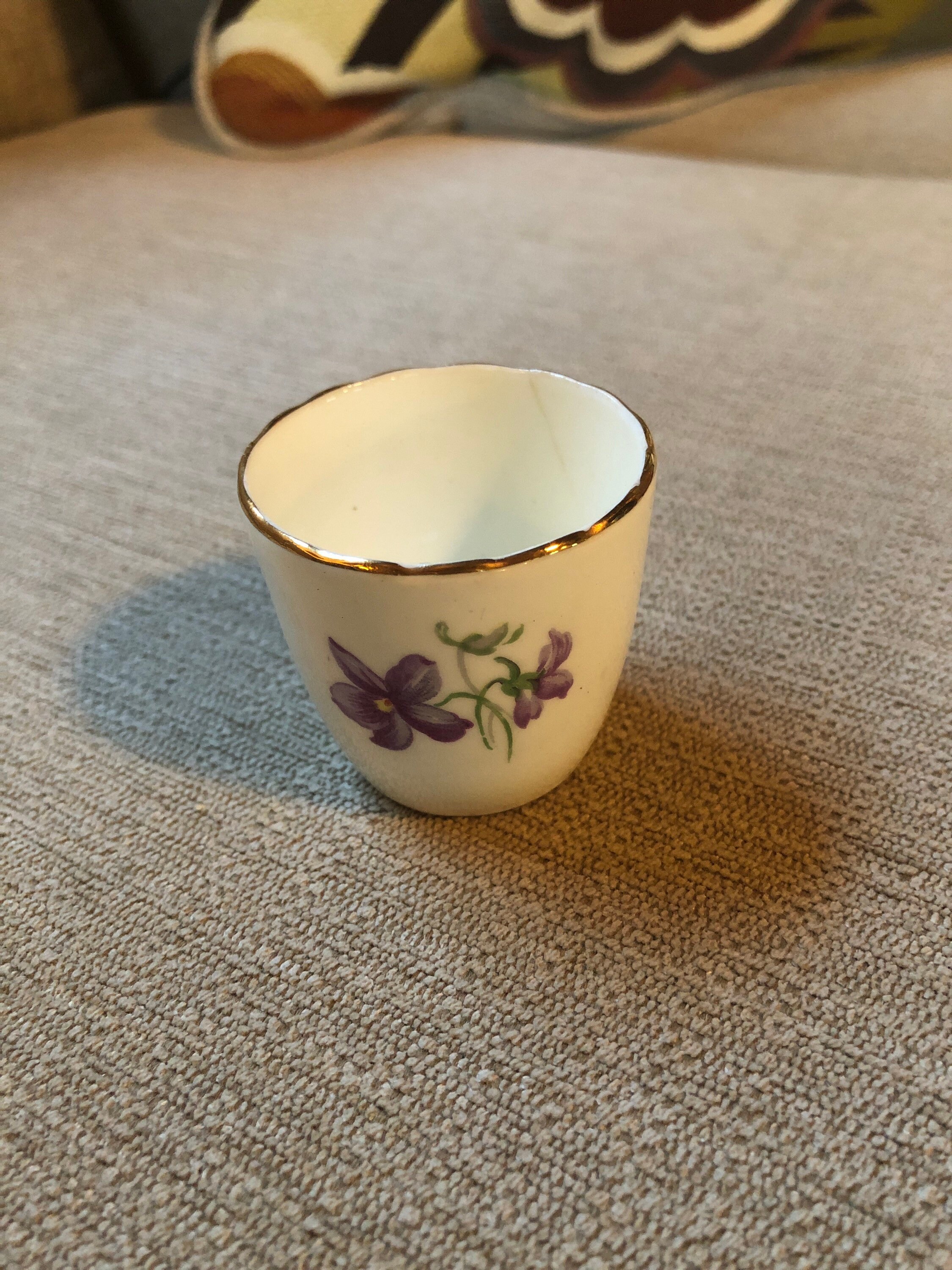 Antique cup with violets - Etsy 日本