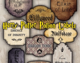 Harry potter potion bottle labels printable