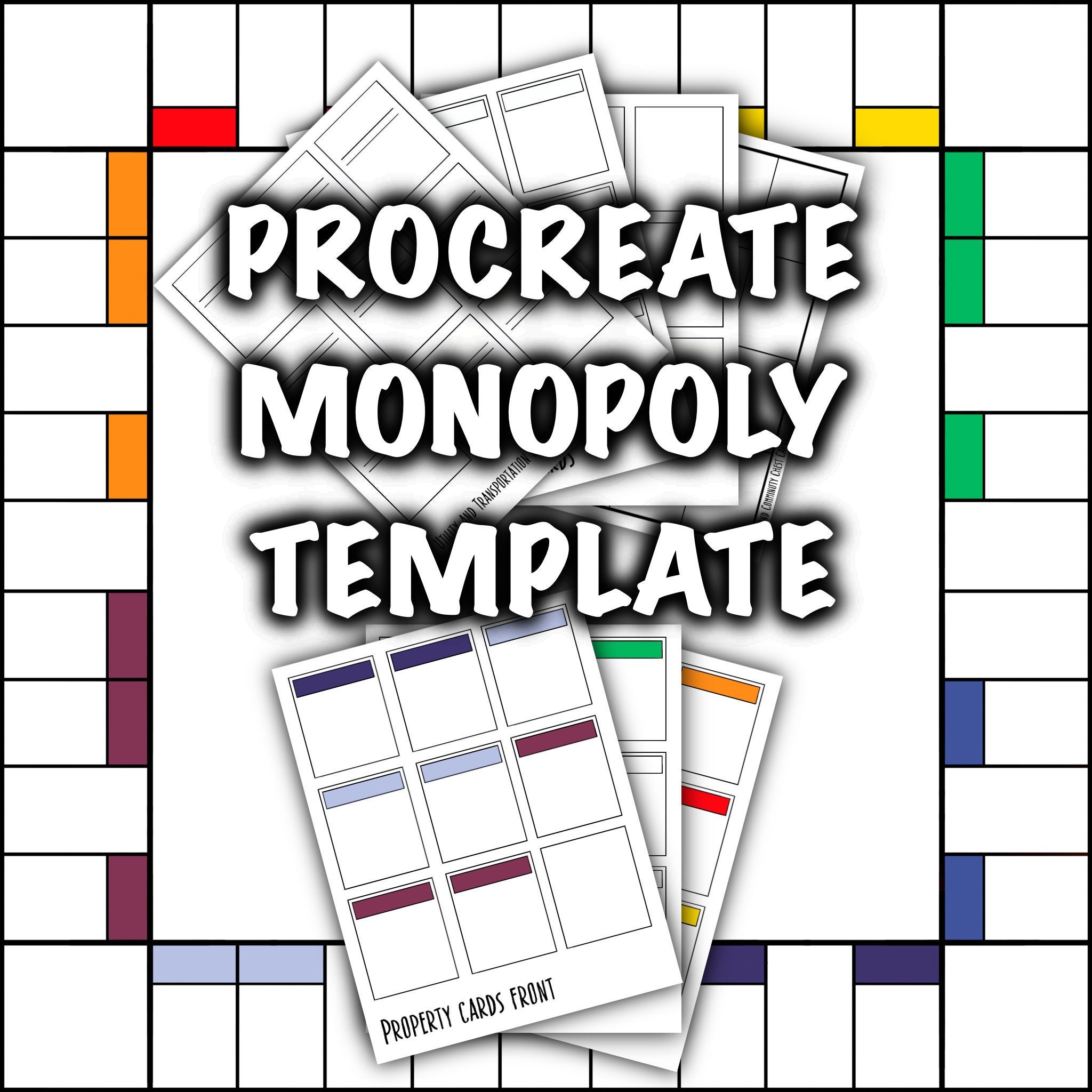 Blank Monopoly Template Custom Monopoly Game Digital -  Portugal