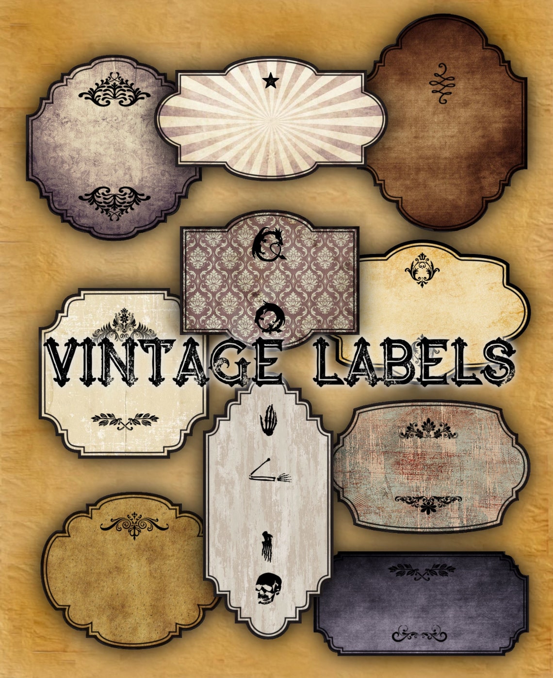 20 Printable Blank Vintage Labels Instant Download - Etsy